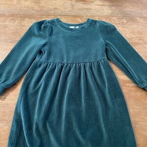 GAP Kids Emerald Green June Bug Rib Velour Skater Dress